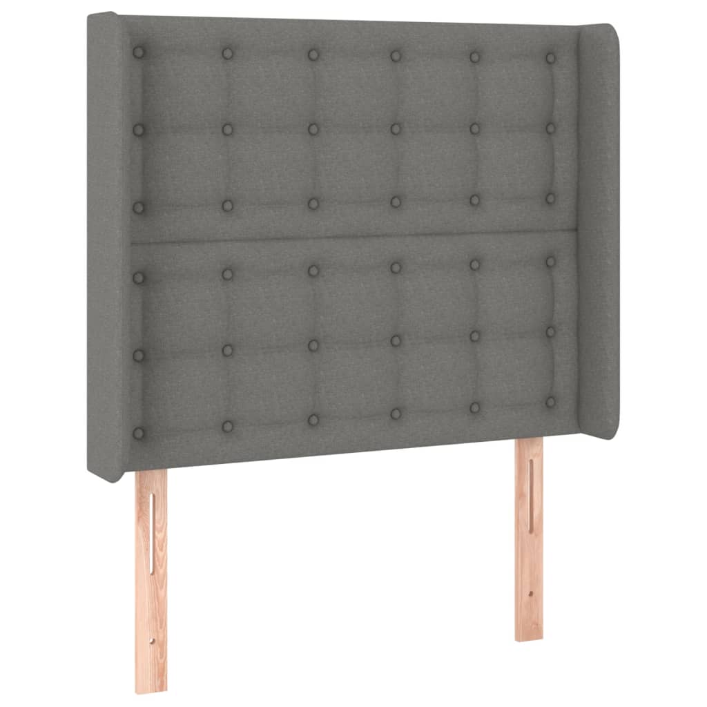 Letto a Molle Materasso e LED Grigio Scuro 100x200cm in Tessuto 3138614