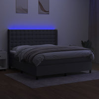 Letto a Molle Materasso e LED Grigio Scuro 180x200cm in Tessutocod mxl 75356