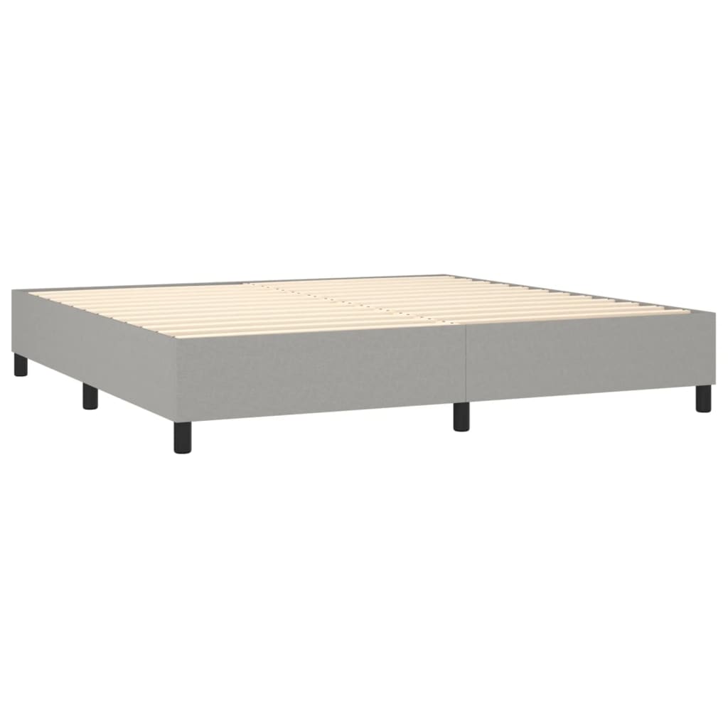 Letto a Molle Materasso e LED Grigio Chiaro 200x200 cm Tessuto cod mxl 57826