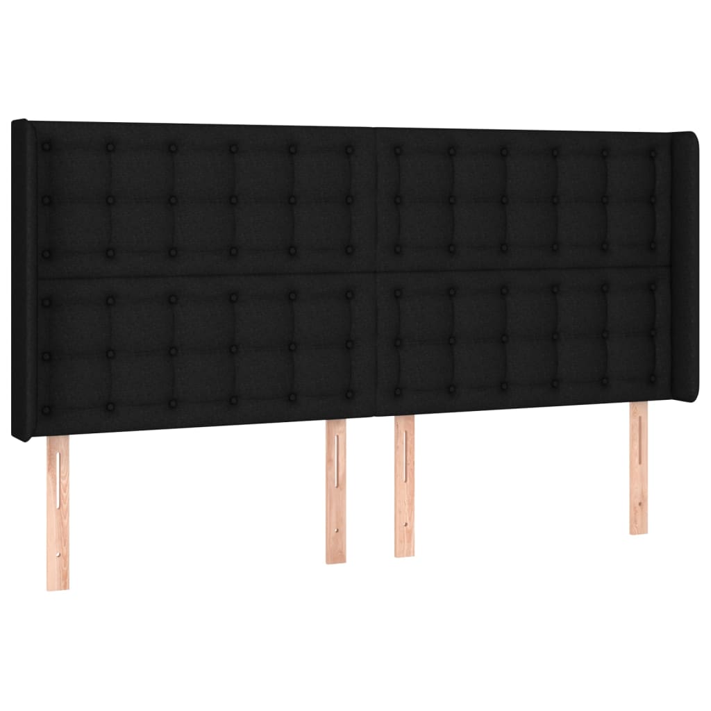 Letto a Molle Materasso e LED Nero 200x200cm in Tessuto 3138663