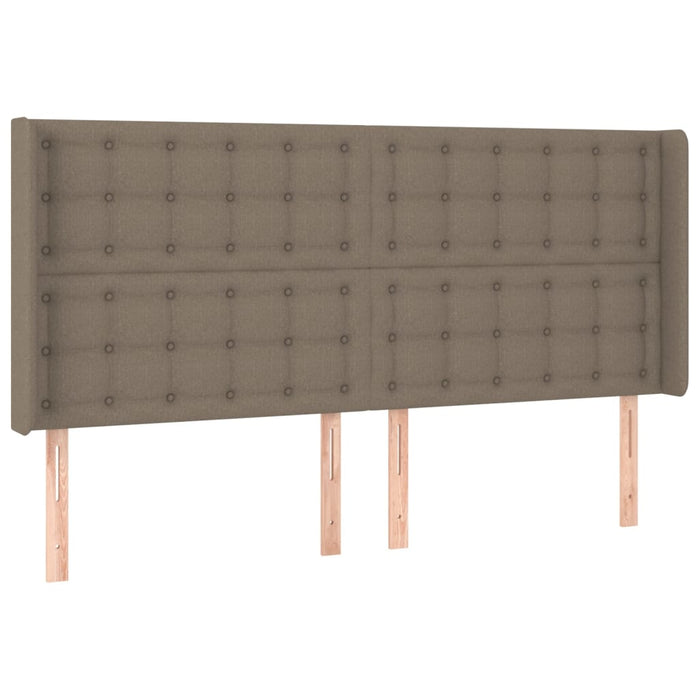 Letto a Molle Materasso e LED tortora 200x200cm in Tessuto 3138665