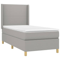 Letto a Molle Materasso e LED Grigio Chiaro 90x200 cm Tessuto cod mxl 62052