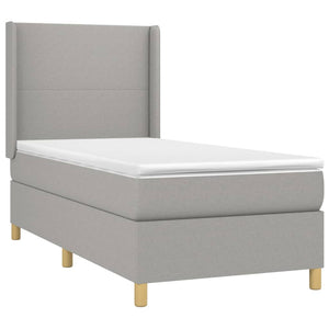 Letto a Molle Materasso e LED Grigio Chiaro 100x200 cm Tessuto 3138693