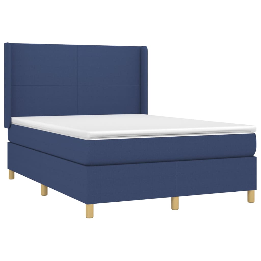 Letto a Molle con Materasso e LED Blu 140x190 cm in Tessuto 3138715