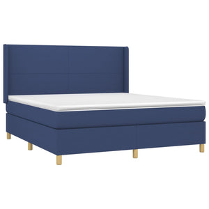 Letto a Molle con Materasso e LED Blu 160x200 cm in Tessuto 3138731