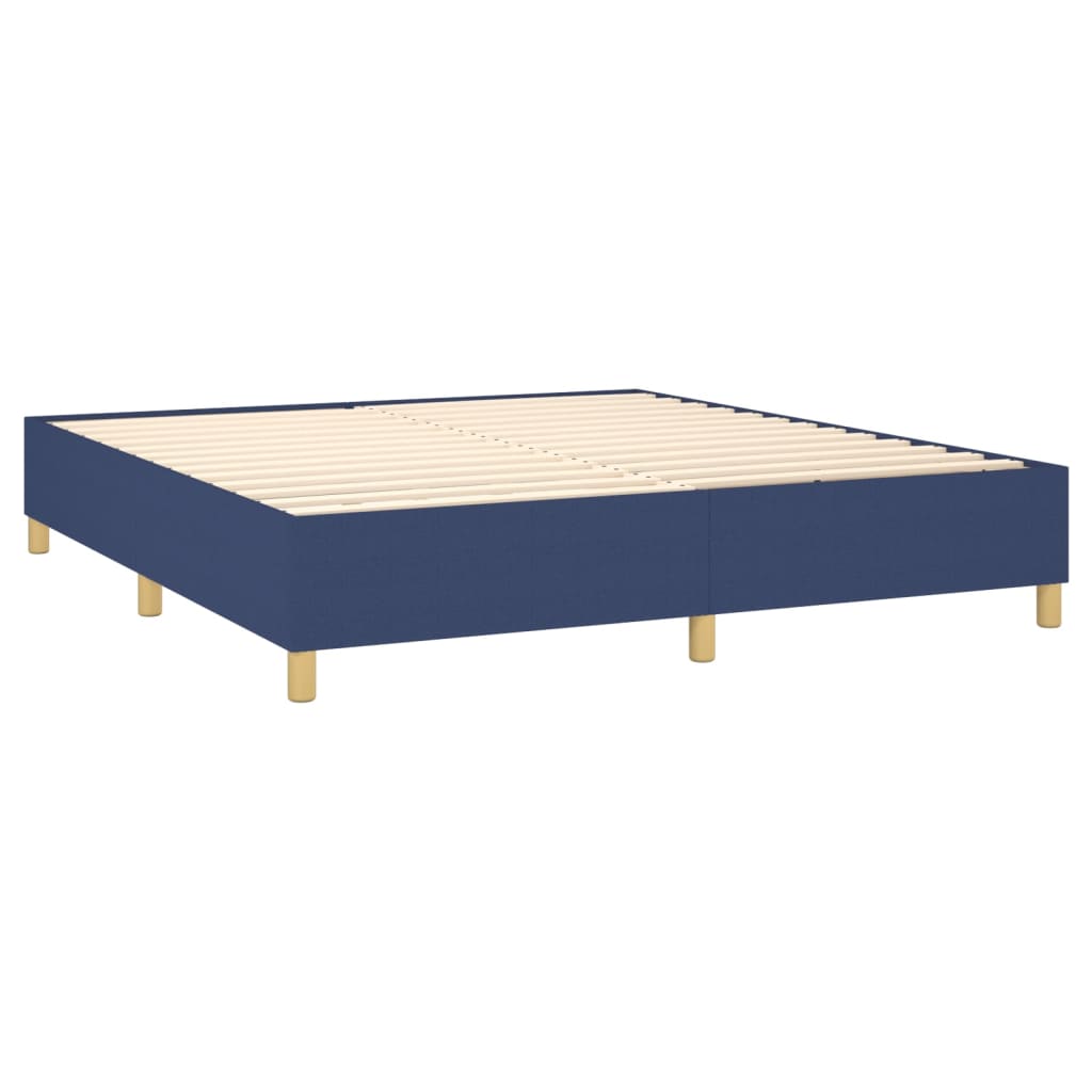 Letto a Molle con Materasso e LED Blu 160x200 cm in Tessuto cod mxl 73163