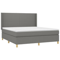 Letto a Molle Materasso e LED Grigio Scuro 180x200cm in Tessuto 3138734