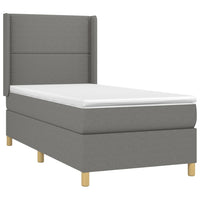 Letto a Molle Materasso e LED Grigio Scuro 80x200 cm in Tessuto cod mxl 58683