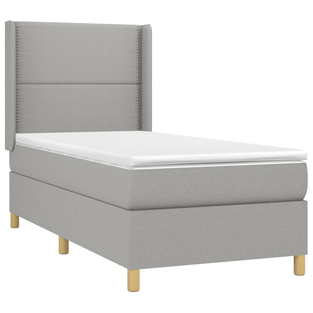 Letto a Molle Materasso e LED Grigio Chiaro 90x190 cm Tessuto 3138757