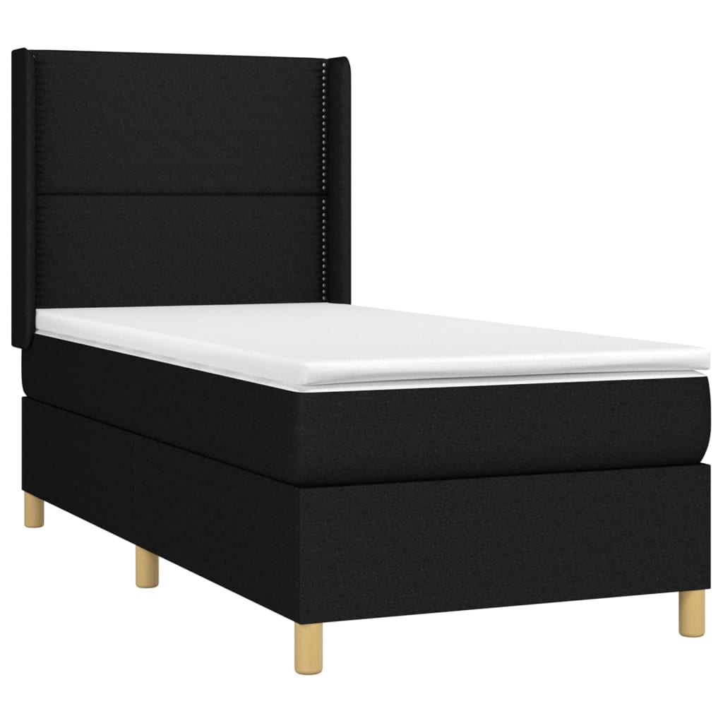 Letto a Molle con Materasso e LED Nero 90x190 cm in Tessuto cod mxl 57079