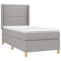 Letto a Molle Materasso e LED Grigio Chiaro 90x200 cm Tessuto 3138765