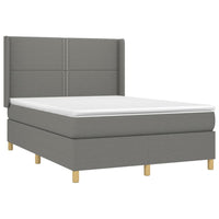 Letto a Molle Materasso e LED Grigio Scuro 140x200cm in Tessuto 3138798