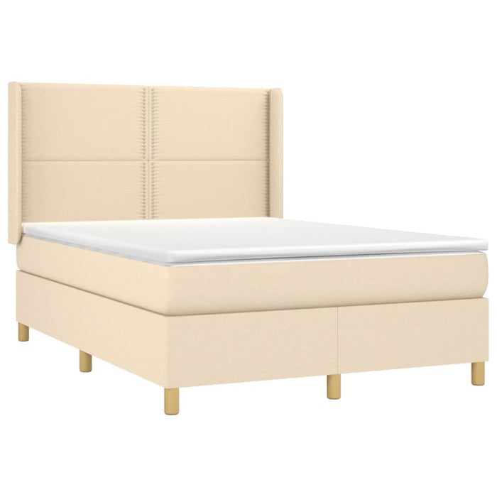 Letto a Molle con Materasso e LED Crema 140x200 cm in Tessuto cod mxl 55896