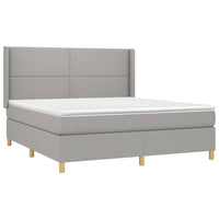 Letto a Molle Materasso e LED Grigio Chiaro 160x200 cm Tessuto cod mxl 60238