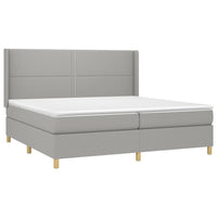 Letto a Molle Materasso e LED Grigio Chiaro 200x200 cm Tessuto 3138821