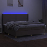 Letto a Molle Materasso e LED tortora 200x200cm in Tessuto cod mxl 54554