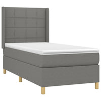 Letto a Molle Materasso e LED Grigio Scuro 80x200 cm in Tessuto cod mxl 58199