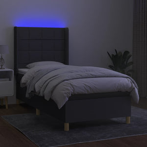 Letto a Molle Materasso e LED Grigio Scuro 100x200cm in Tessutocod mxl 99612