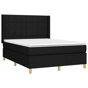 Letto a Molle con Materasso e LED Nero 140x190 cm in Tessuto 3138871