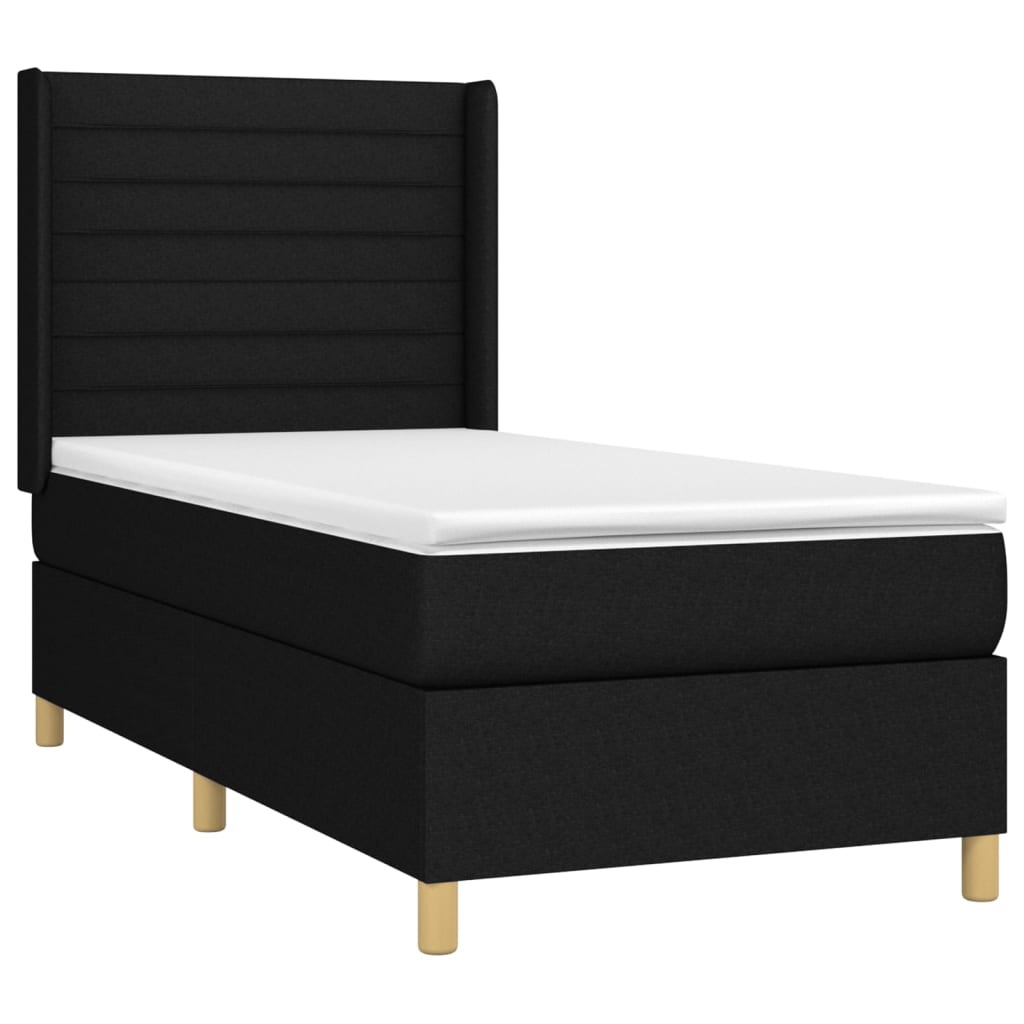 Letto a Molle con Materasso e LED Nero 90x190 cm in Tessuto 3138919