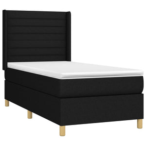 Letto a Molle con Materasso e LED Nero 90x200 cm in Tessuto 3138927