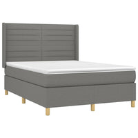 Letto a Molle Materasso e LED Grigio Scuro 140x190cm in Tessuto 3138950