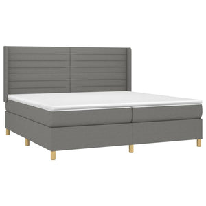 Letto a Molle Materasso e LED Grigio Scuro 200x200cm in Tessuto 3138982