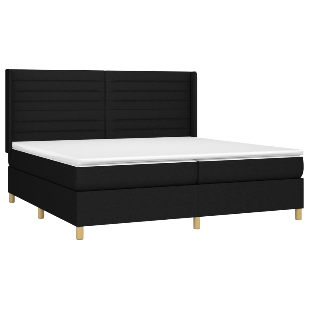 Letto a Molle Materasso e LED Nero 200x200cm in Tessuto 3138983