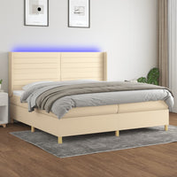 Letto a Molle Materasso e LED bianco 200x200cm in Tessuto 3138986