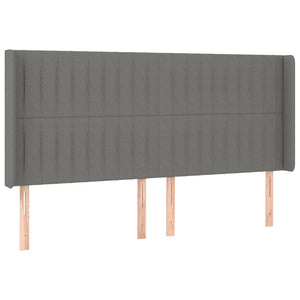 Letto a Molle Materasso e LED Grigio Scuro 180x200cm in Tessuto 3139054