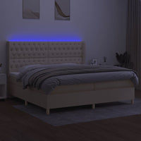 Letto a Molle Materasso e LED bianco 200x200cm in Tessuto cod mxl 56501