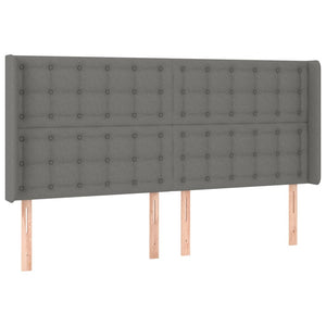 Letto a Molle Materasso e LED Grigio Scuro 160x200cm in Tessuto cod mxl 63449