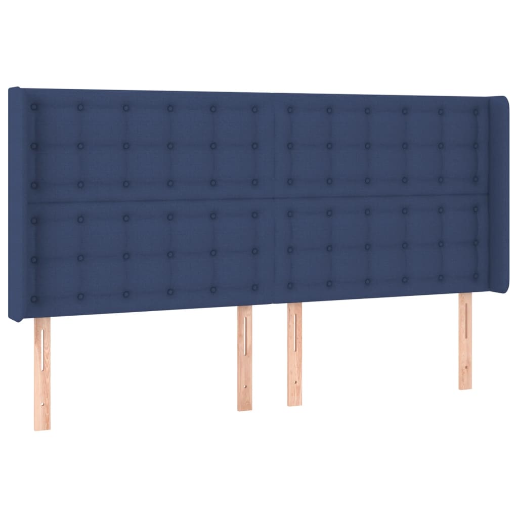 Letto a Molle Materasso e LED Blu 200x200cm in Tessuto 3139227