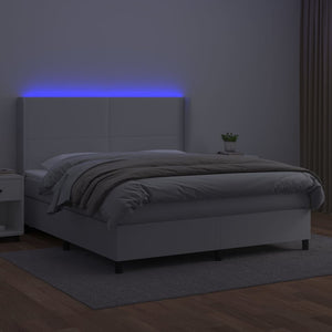 Giroletto Molle con Materasso e LED Bianco 180x200cm Similpellecod mxl 75413