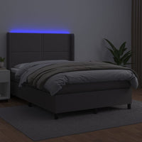 Giroletto Molle con Materasso e LED Grigio 140x190cm Similpellecod mxl 99401