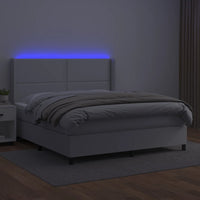 Giroletto Molle con Materasso e LED Bianco 160x200cm Similpelle 3139332