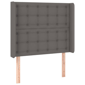 Giroletto Molle con Materasso e LED Grigio 90x190cm Similpelle 3139359