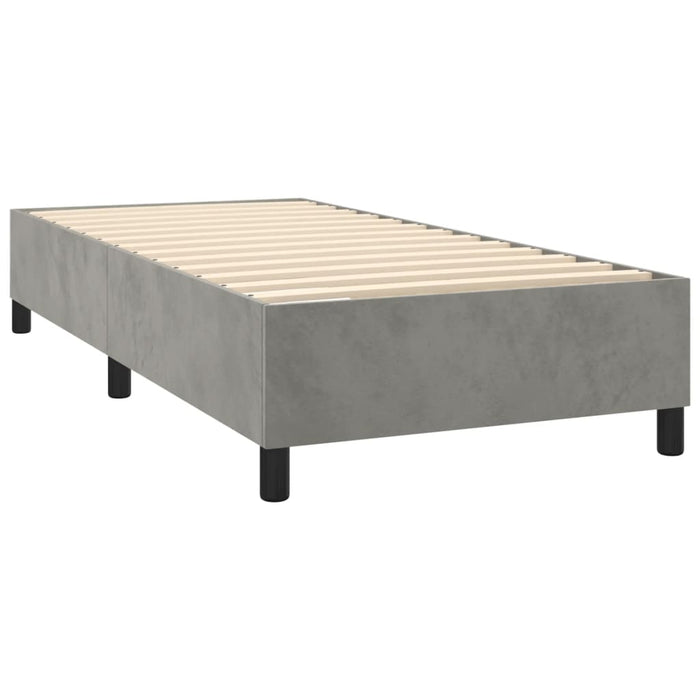 Letto a Molle Materasso e LED Grigio Chiaro 80x200 cm Velluto 3139409