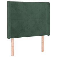 Letto a Molle con Materasso e LED Verde Scuro 100x200cm Velluto 3139430