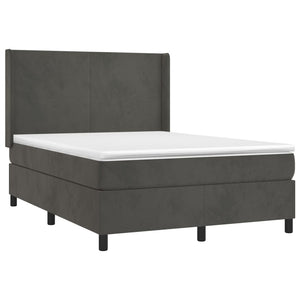 Letto a Molle con Materasso e LED Grigio Scuro 140x190 cm 3139440