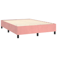 Letto a Molle con Materasso e LED Rosa 140x190 cm in Velluto 3139444