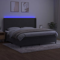 Letto a Molle con Materasso e LED Grigio Scuro 200x200 cm cod mxl 59709