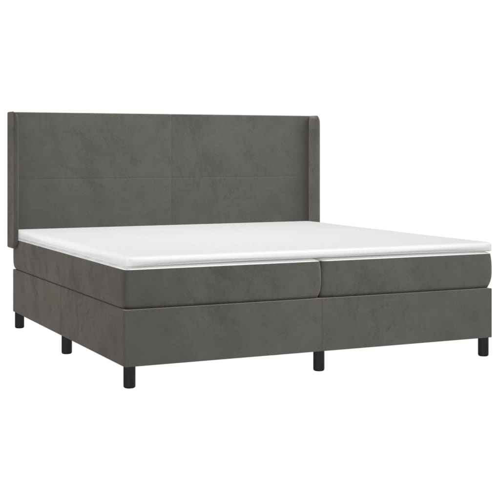 Letto a Molle con Materasso e LED Grigio Scuro 200x200 cm cod mxl 59709