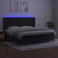 Letto a Molle con Materasso e LED Nero 200x200 cm in Velluto cod mxl 61294