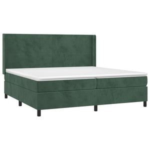 Letto a Molle con Materasso e LED Verde Scuro 200x200cm Velluto cod mxl 63167