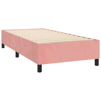 Letto a Molle con Materasso e LED Rosa 90x200 cm in Velluto 3139486