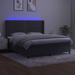 Letto a Molle con Materasso e LED Grigio Scuro 160x200 cmcod mxl 123375