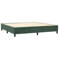 Letto a Molle con Materasso e LED Verde Scuro 200x200cm Velluto 3139526