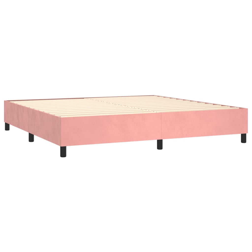 Letto a Molle con Materasso e LED Rosa 200x200 cm in Velluto cod mxl 33851