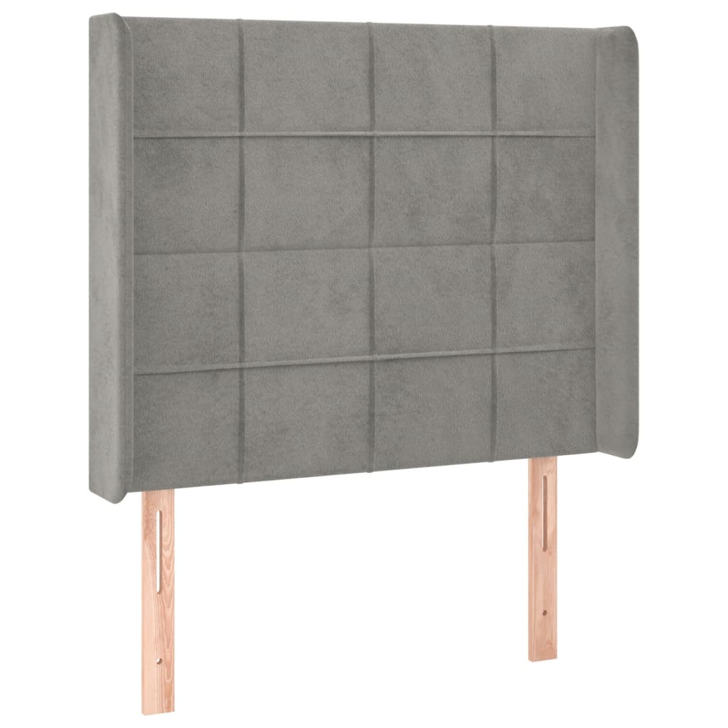 Letto a Molle Materasso e LED Grigio Chiaro 80x200 cm Velluto 3139529